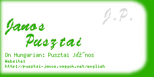 janos pusztai business card
